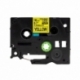Cinta CSTZ-FX-641, para rotuladoras Brother, de 18mm. Negro sobre Amarillo, Laminada, Flexible