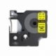 Cinta Termocontraíble CSDY-1805444, para rotuladoras DYMO, de 24mm. Negro sobre Amarillo