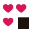 Negro sobre Blanco con Corazones Rosas